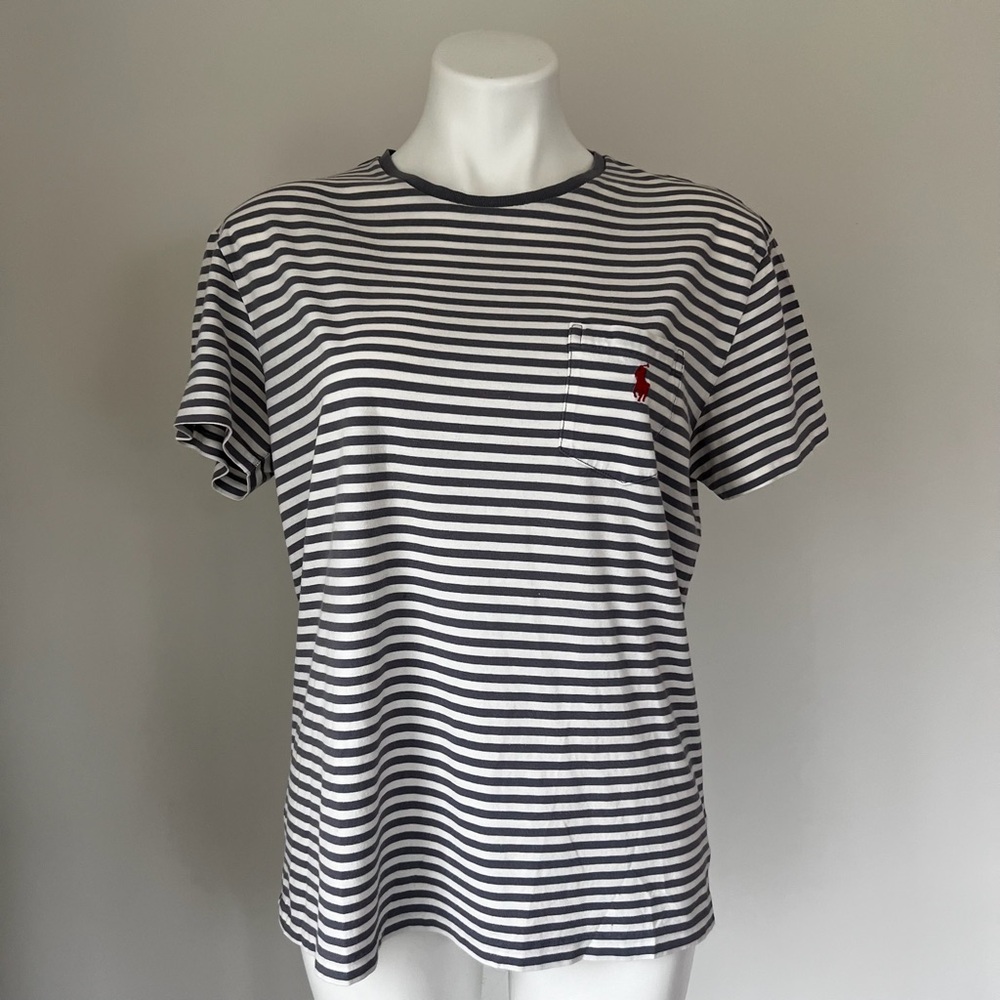 Polo Ralph Lauren Blue and White Striped Short Sleeve T-Shirt
